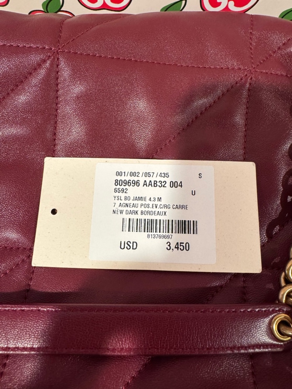 SAINT LAURENT
Medium Jamie Dark Bordeaux Bag - Picture 12 of 12